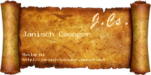 Janisch Csongor névjegykártya